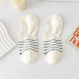 White Striped Waist Wicking Hidden Socks_Cwms0947