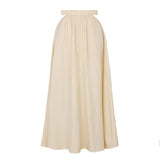 SOLID COLOR SKIRT HIGH WAIST ELASTIC LONG SKIRT_CWBSS0411