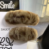 FUZZY BUNNY FUR HAIR CLAW LARGE LAZY STYLE CLIP_CWAHA3323