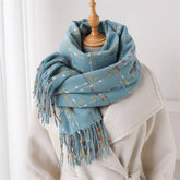 LIGHTWEIGHT KOREAN STYLE FRINGE WINTER SCARF WRAP_CWASC2780