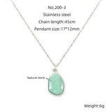 Irregular Natural Stone Titanium Steel Clavicle Chain