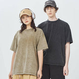 250G VINTAGE WASHED WAX DYED COTTON T SHIRT CUSTOM LOGO