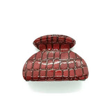 Vintage Glossy Two-Tone Croc Pu Hair Claw
