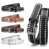 Punk Style Metallic Rivet Pin Buckle Pu Belt