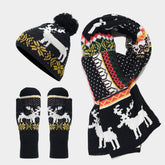 CHRISTMAS HAT SCARF GLOVES THREE PIECE SET_CWAH1595
