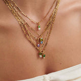 SIMPLE AND FASHIONABLE COLORFUL ZIRCON NECKLACE_CWMM3787