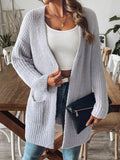 Woven Sweater Casual Double Pocket Cardigan