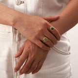 AFRICAN PINE STONE GOLD FASHION RING_CWAJE1398