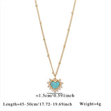 MINIMALIST HEART NECKLACE WITH BLUE TIGERS EYE_CWMM8820