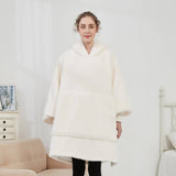 PLUS SIZE WEARABLE HOODIE BLANKET WITH BUNNY FUR_CWAHA6518