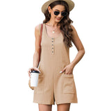 Textured Multi-Pocket Straight-Leg Jumpsuit