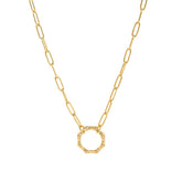 LOOSE RING HEART ROUND PENDANT NECKLACE_CWMM3768