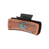 Western Leather Hair Claw Cactus Butterfly Clip_Cwasc1625