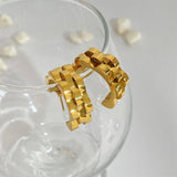 SIMPLE HIP HOP TRACK STITCHING EARRINGS_CWMM5720