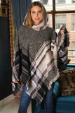 PLAID PATTERN FASHION HOODED CAPE_CWASC0018