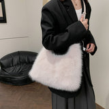 Winter Faux Fox Fur Plush Shoulder Crossbody Bag_Cwab3978