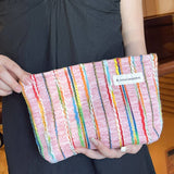 Wool Striped Makeup Bag Large Travel Wash Pouch_Cuab00718
