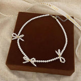 BOWKNOT NECKLACE ALL MATCH HIGH END PEARL NECKLACE_CWAJE3084