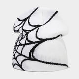 OUTDOOR SPIDER WEB JACQUARD KNITTED HAT_CWAH1599