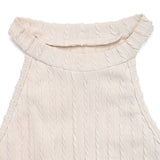 Solid Tassel Halter Knit Tank Top For Vacation