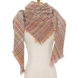 PLAID CIRCLE SCARF FALL WINTER WOVEN WRAP_CWASC0156