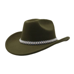Western Fedora Hat Wool Denim Unisex Style_Cwah04363