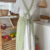 PLAID APRON FOUR COLOR CAFE WORK APRON_CWMM5813