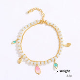 Womens Hollow Flower Handmade Beaded Bracelet