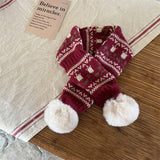 CUTE DOUBLE BALL WARM CHILDRENS KNITTED SCARF_CWASC2104