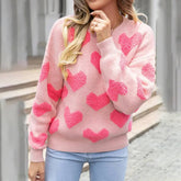 Women Round Neck Long Sleeve Lovely Sweater_Cwoswl1447