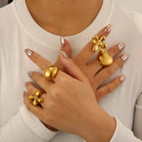 Trendy 18K Gold Plated Steel Statement Ring_Cwmm8937