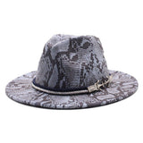 FASHION SNAKE PATTERN WOOLEN JAZZ HAT FELT HAT_CWAH2591