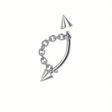 2 IN 1 DETACHABLE LIP RING TITANIUM SPIKE BALL_CWMM9590