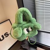 Winter Cute Cartoon Small Square Handbag Plush Bag_Cwab3985