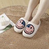 NEW NATIONAL FLAG SMILEY WARM COTTON SLIPPERS_CWSHS0736