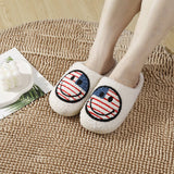 NEW NATIONAL FLAG SMILEY WARM COTTON SLIPPERS_CWSHS0736