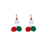 ASYMMETRIC CHRISTMAS TREE ELK TASSEL EARRINGS_CWAJE2403