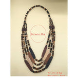 MULTI LAYERED GEOMETRIC WOODEN BEAD NECKLACE_CWMM4563