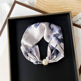 SILKY PRINT SCARF NECKLACE PEARL MAGNETIC CLASP_CWASC0820
