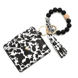 Western Bull Card Wallet With Beaded Keychain_Cwab4948