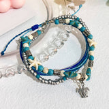 BOHO STARFISH ANKLET HANDMADE TURTLE BEADED DESIGN_CWMM6356