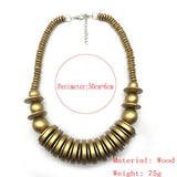 Vintage Single Layer Wooden Bead Necklace_Cwmm4734