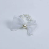 ELEGANT ORGANZA BOW PEARL HAIR TIE FOR WOMEN_CWAHA6885