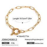FASHION 18K GOLD STEEL PAPERCLIP HEART BRACELET_CWAJE4888
