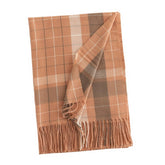 PLAID SCARF SOFT FAUX CASHMERE WINTER NECK WRAP_CWASC0444