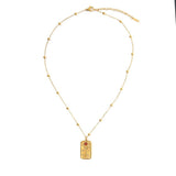 COLORFUL ZIRCON STAINLESS STEEL NECKLACE COLORFAST_CWMM8886