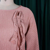 SOLID COLOR LOOSE CASUAL ROUND NECK DRESS_CWDSD6164