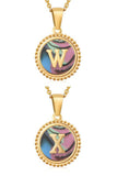 SIMPLE ROUND ALPHABET INITIALS PENDANT NECKLACE_CWAJE215