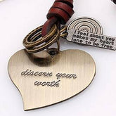 NEW RETRO HEART LONG LEATHER NECKLACE_CWMM4605
