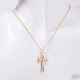 NEW CREATIVE MINIMALIST CROSS ROSE NECKLACE_CWMM3891